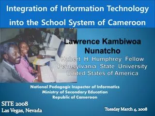 Lawrence Kambiwoa Nunatcho Hubert H. Humphrey Fellow Pennsylvania State University United States of America
