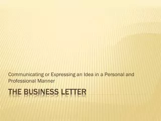 The Business Letter