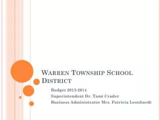 warren township school district