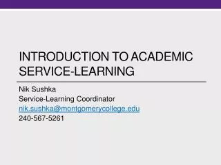 Introduction to academic service-learning