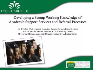 Developing a Strong Working Knowledge of Academic Support Services and Referral Processes Dr. Cynthia Wolf Johnson, Ass