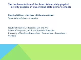 The implementation of the Smart Moves daily physical activity program in Queensland state primary schools