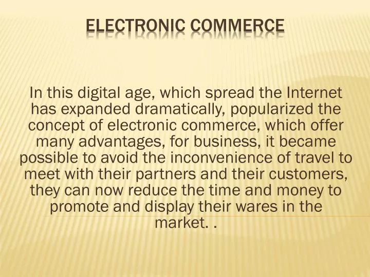 electronic commerce