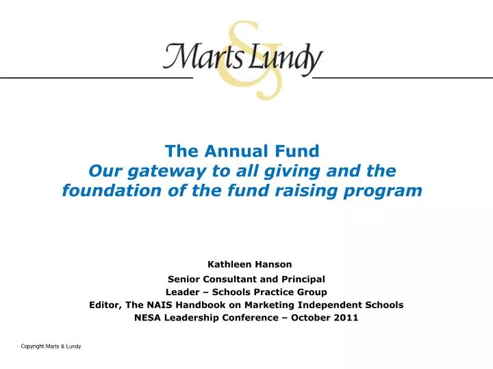 the annual fund our gateway to all giving and the foundation of the fund raising program