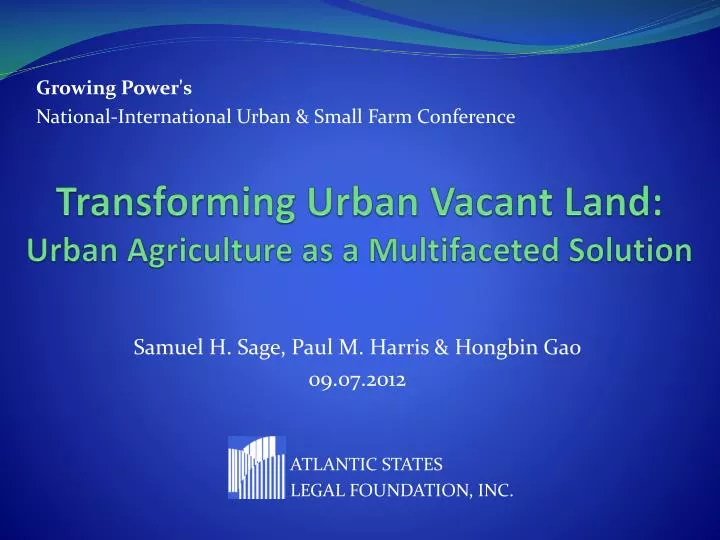 transforming urban vacant land urban agriculture as a multifaceted solution