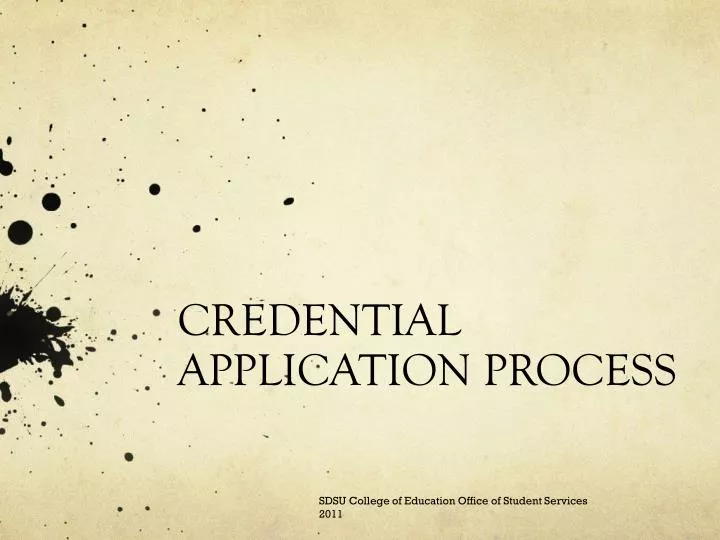 credential application process