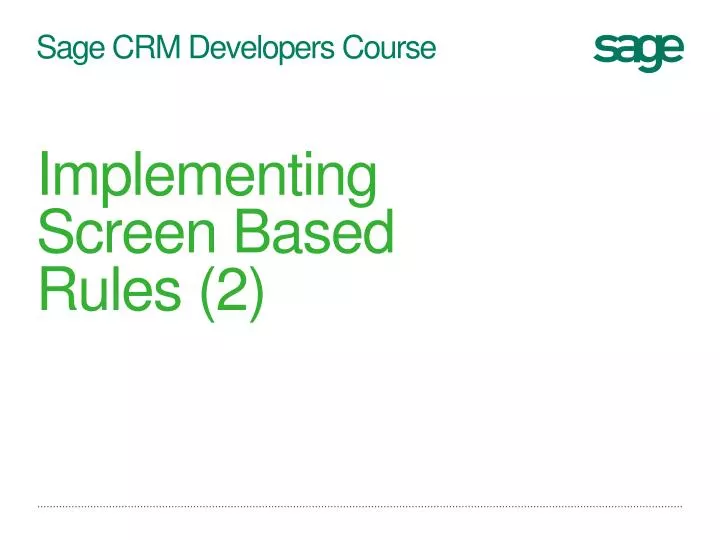 sage crm developers course