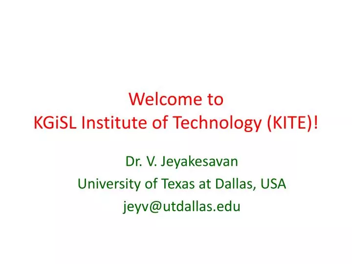 welcome to kgisl institute of technology kite