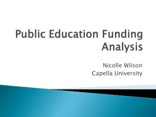 Public Education Funding Analysis