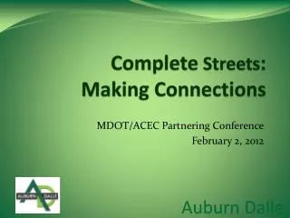 Complete Streets : Making Connections