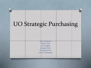 UO Strategic Purchasing