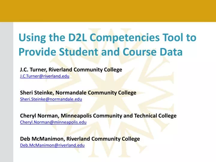 using the d2l competencies tool to provide student and course data