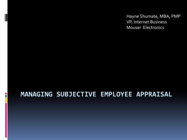 managing subjective employee appraisal