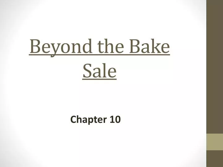 beyond the bake sale