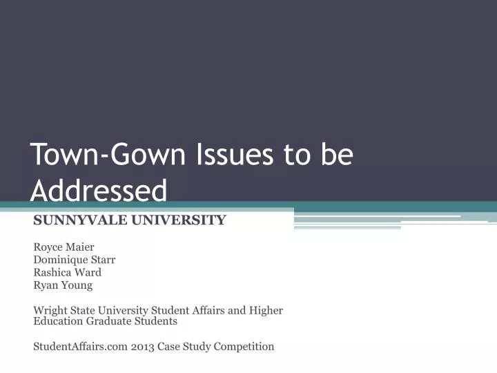 town gown issues to be addressed
