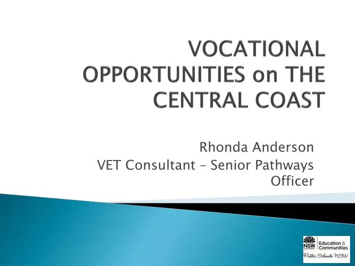 VOCATIONAL OPPORTUNITIES on THE CENTRAL COAST