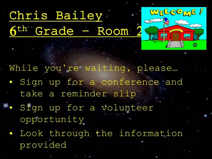 chris bailey 6 th grade room 21