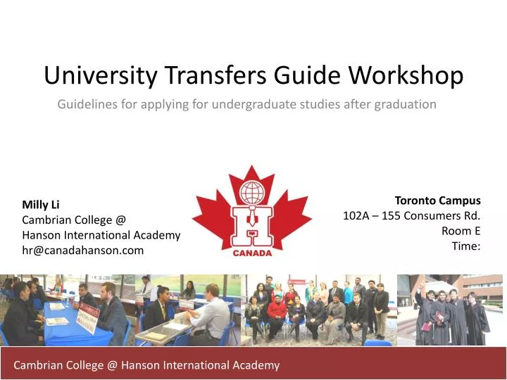 university transfers guide workshop
