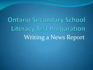 Ontario Secondary School Literacy Test Preparation