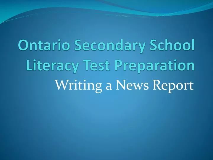 ontario secondary school literacy test preparation