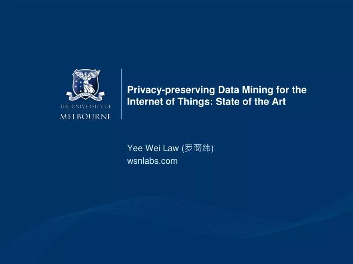 privacy preserving data mining for the internet of things state of the art