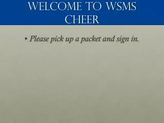 Welcome to WSMS Cheer