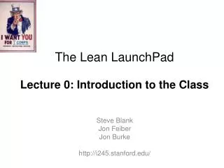 The Lean LaunchPad Lecture 0: Introduction to the Class