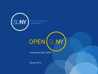 Overview of Open SUNY