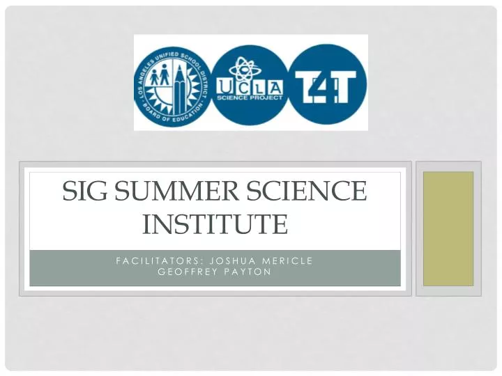 sig summer science institute