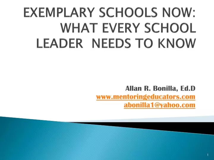 exemplary schools now what every school leader needs to know
