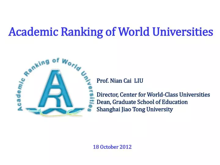 PPT - Academic Ranking of World Universities PowerPoint Presentation, free  download - ID:1639115