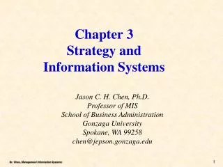 Chapter 3 Strategy and Information Systems