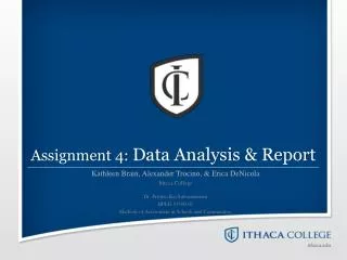 Assignment 4: Data Analysis &amp; Report