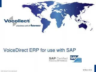 VoiceDirect ERP for use with SAP
