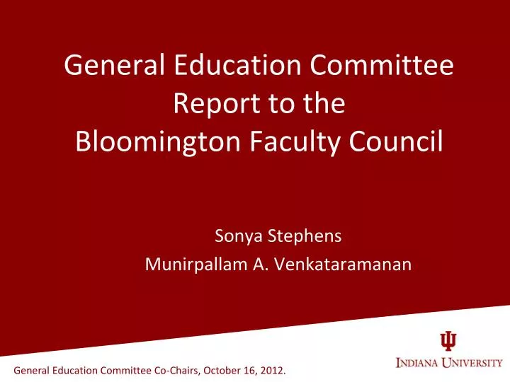general education committee report to the bloomington faculty council
