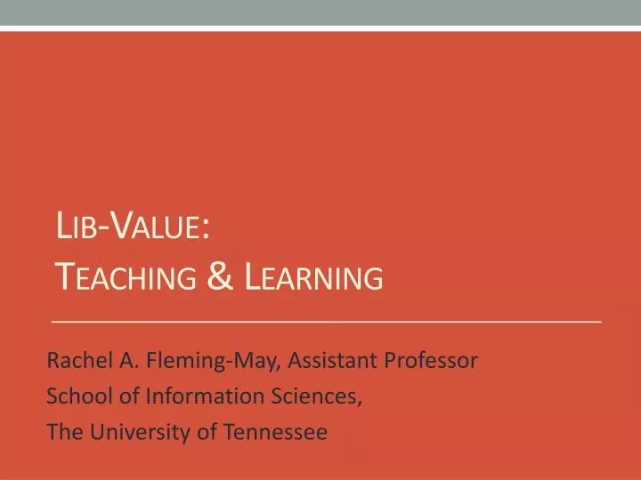 lib value teaching learning