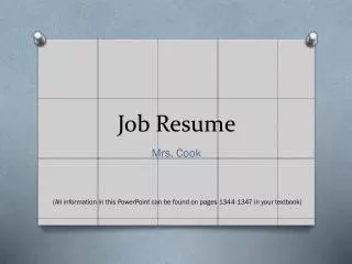 Job Resume