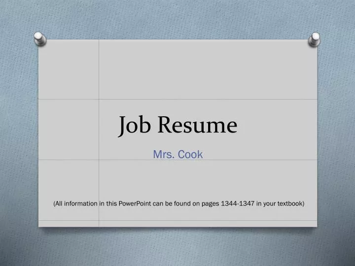 job resume
