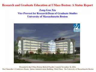 Presented to the UMass Boston Retired Faculty Council, November 16 , 2012,