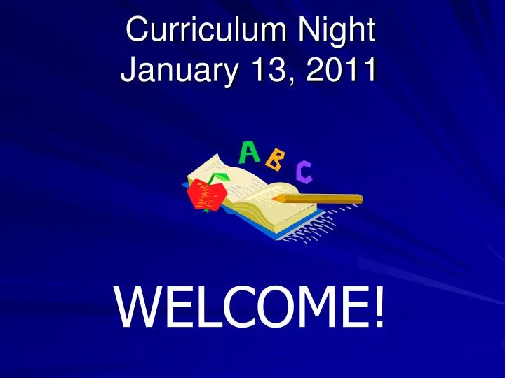 curriculum night january 13 2011