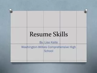 Resume Skills