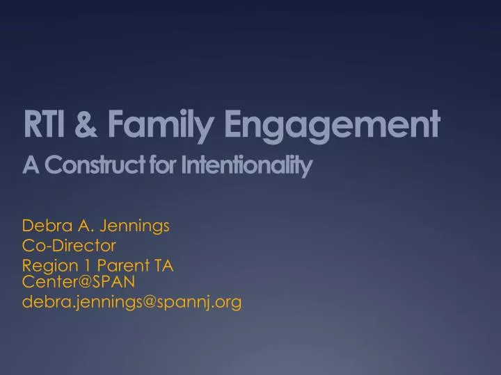 rti family engagement a construct for intentionality