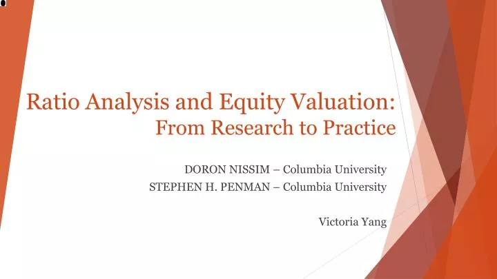 ratio analysis and equity valuation from research to practice