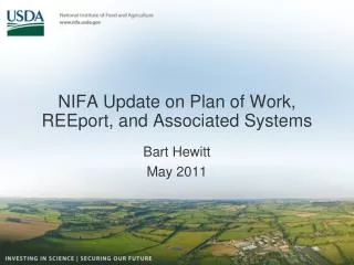 NIFA Update on Plan of Work, REEport, and Associated Systems