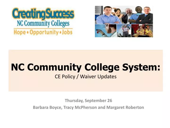 nc community college system ce policy waiver updates