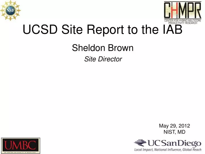 ucsd site report to the iab