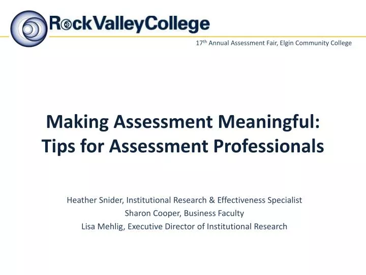 making assessment meaningful tips for assessment professionals