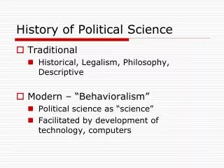 History of Political Science