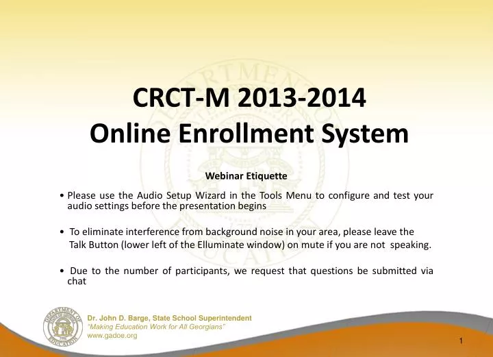 crct m 2013 2014 online enrollment system