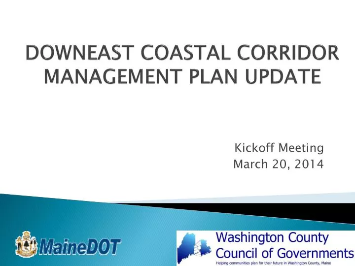 downeast coastal corridor management plan update